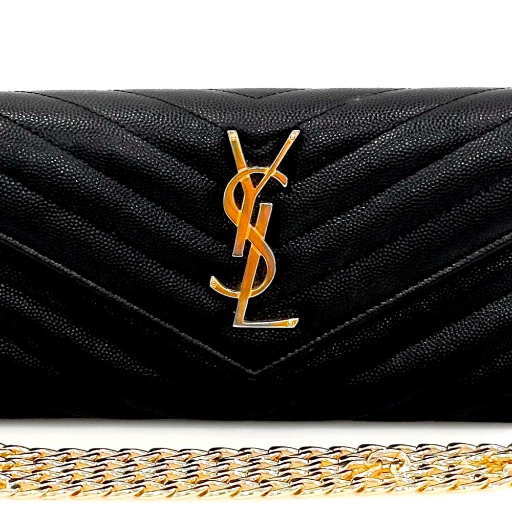 Yves Saint Laurent Vegan Leather Clutch/Crossbody - COA